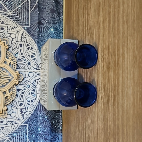 Vintage Colbalt Blue Flower Bud Vase Set - Picture 3 of 8